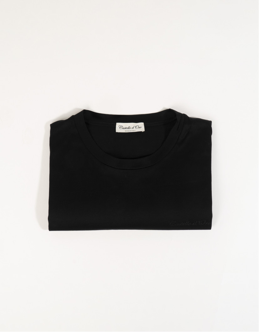 Castello d'Oro Black T-shirt 100% Cotton Regular Fit image